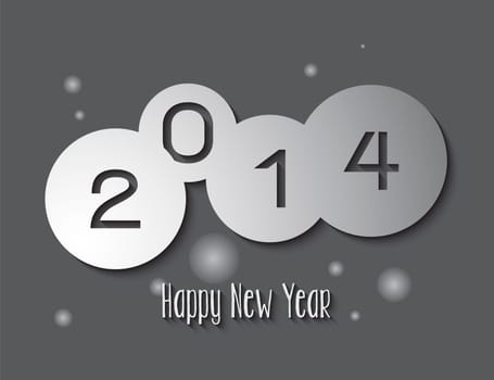 New year 2014 celebration creative 3D greeting card illustration. EPS10 vector file with transparency layers.