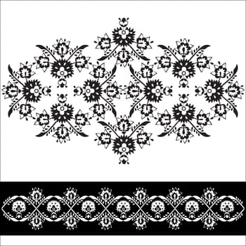 an embroidery design created in the old Turkish motifs