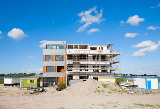A construction site in Zeeburg, Amsterdam .