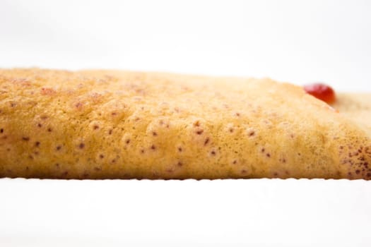 Strawberry Pancake on a white background.