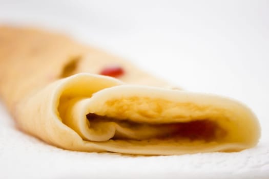 Strawberry Pancake on a white background.