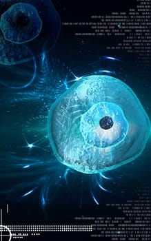 Digital illustration of Ovum cell in colour background