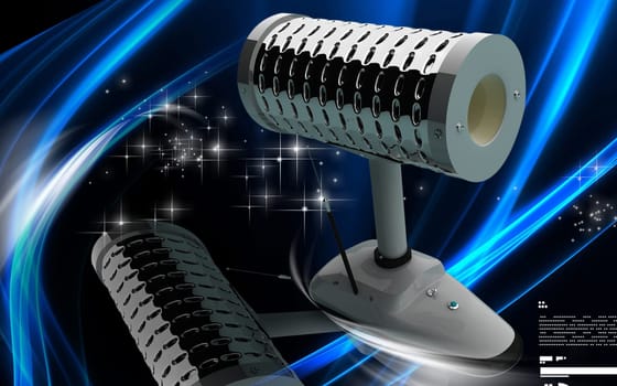 Digital illustration of Dental implant in colour background
