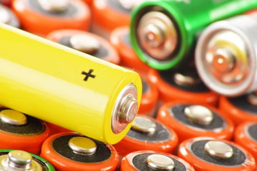Composition with alkaline batteries. Chemical waste