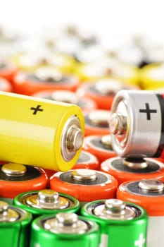 Composition with alkaline batteries. Chemical waste