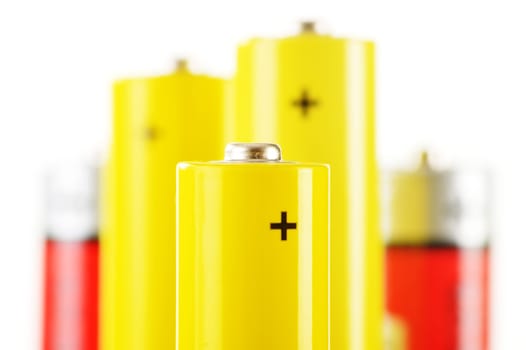 Composition with alkaline batteries. Chemical waste