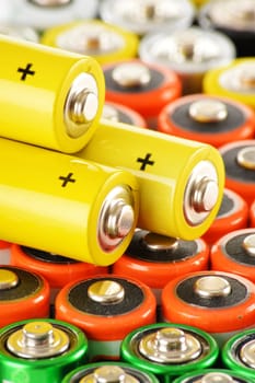 Composition with alkaline batteries. Chemical waste