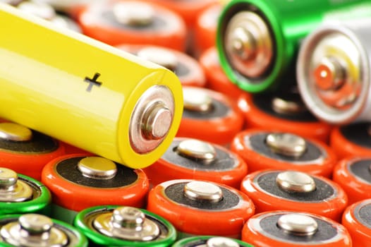 Composition with alkaline batteries. Chemical waste