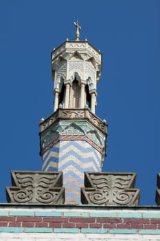 Tower of the pumping station disguised as a mosque in Potsdam