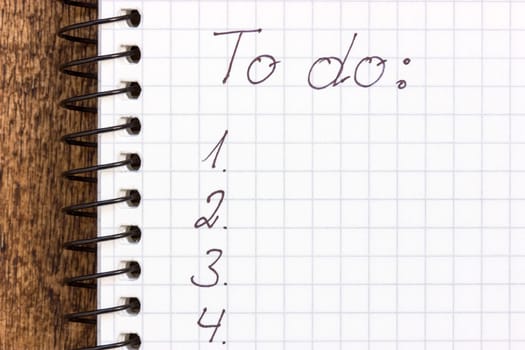 To do list on a notepad,  to get things done and be productive