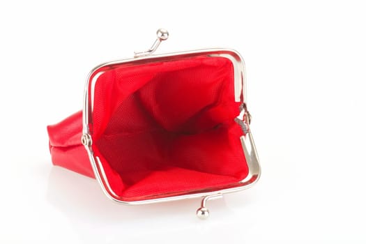 Empty wallet on light background