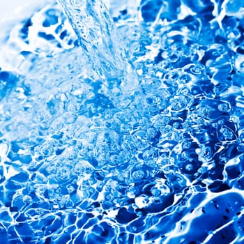 Clear water drops and bubbles
