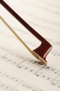 bow on a music sheet