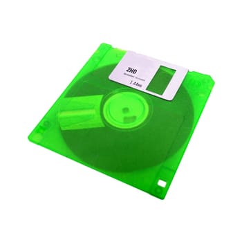 A computer floppy disk isolated on a white background