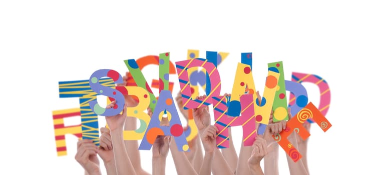 Many Hands Holding Many Letters in a chaotic Way, Isolated