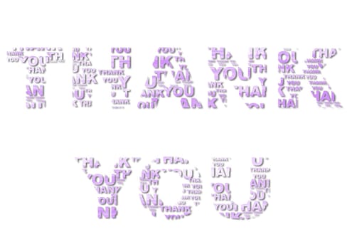A Light Purple Thank You on White
