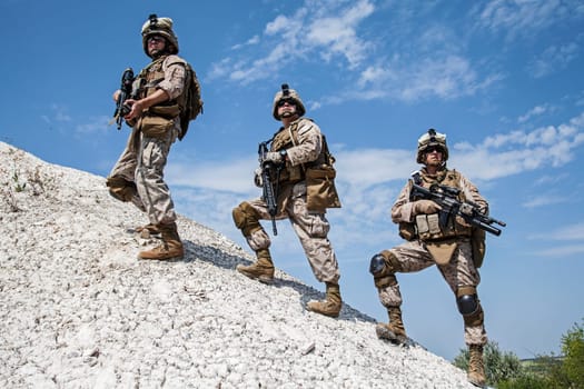 US marines in the mountains during the military operation
