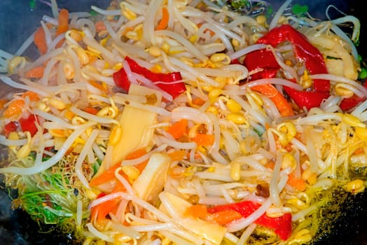 Chinese wok with vegetables