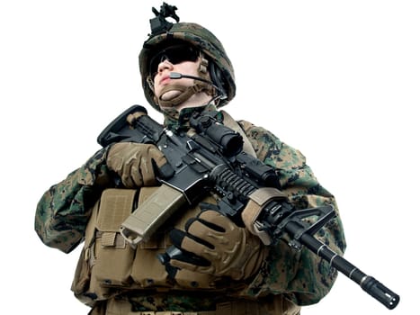 US soldier with rifle