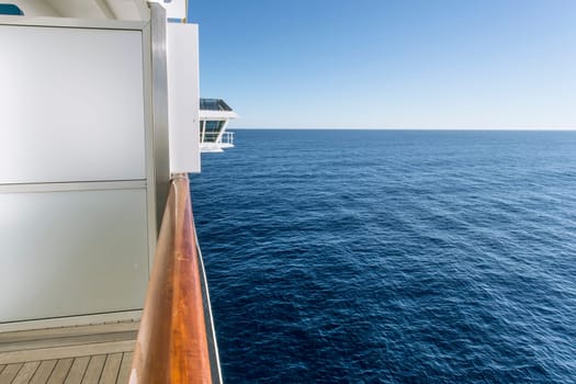 Balcony on luxury cruise ship