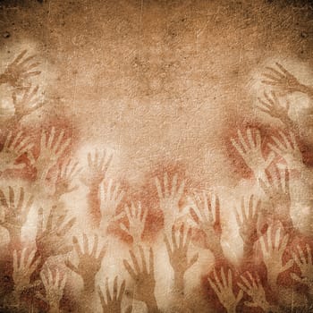 cave painting with hands