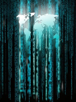 abstract background with world map matrix style