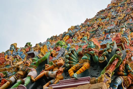 Hindu God Statues at an Indian Hindu Temple in Chennai