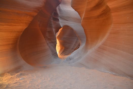 Antelope Canyon red sandstone wall abstract pattern. Page, Arizona. Lake Powell Navajo Tribal Park.