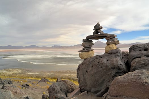 stone formation in the laguna colorada near salar uyuni, Bolivia