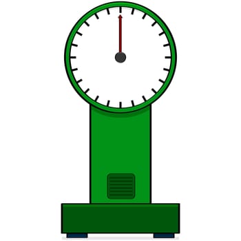 Cartoon illustration showing a vintage style analog scale