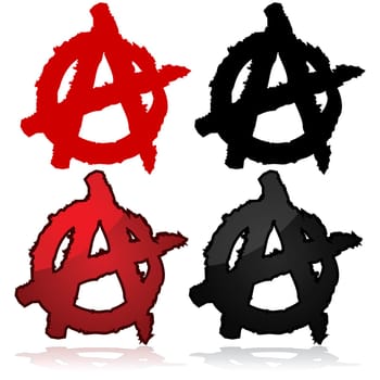 Symbol of the anarchist movement, a capital A on top of a circle