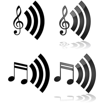 Icon illustration that can be used for streaming music