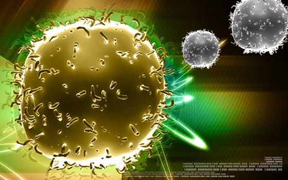 Digital illustration of Monocyte Virus in colour background