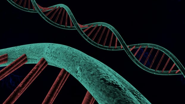 chains of deoxyribonucleic acid made in 3D