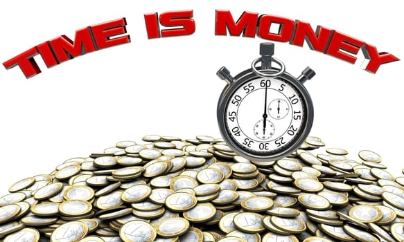 concept of time value to make money made in 3d with clipping path