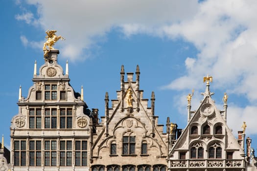 Guildhouses at Grote Markt in Antwerp, Belgium.