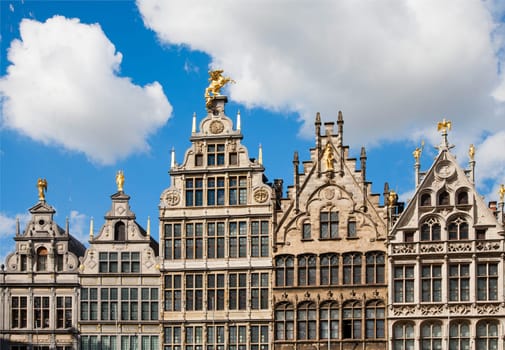 Guildhouses at Grote Markt in Antwerp, Belgium.