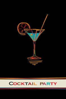 Cocktail party card design menu
