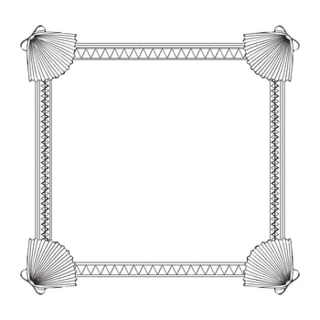Sea shell frame in black and white