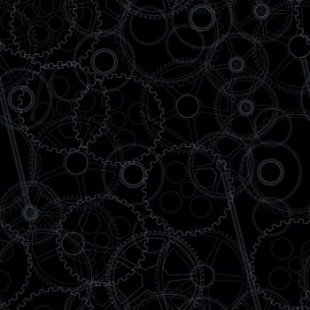 Abstract gear background, seamless pattern