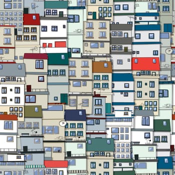 Old town seamless pattern design