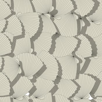 Sea shells seamless pattern, cartoon art