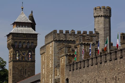 The ornamental towers of Cardiff Castle