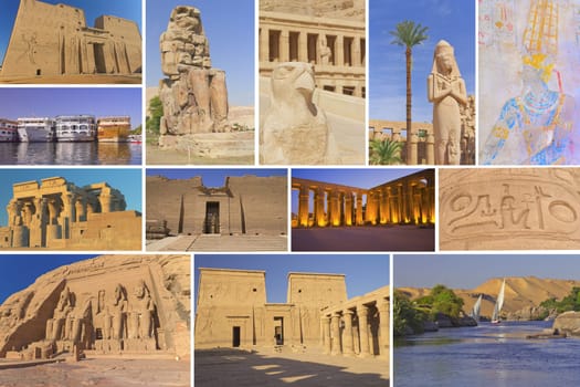 Egypt temples famous landmarks picture collage (Egypt)