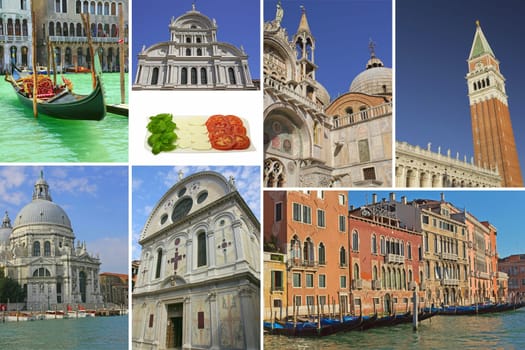 Venice famous landmarks picture collage (Venice, Italy)