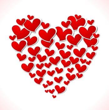 Valentines Day abstract vector background. Big heart