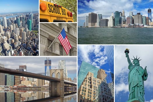 New york city famous landmarks picture collage