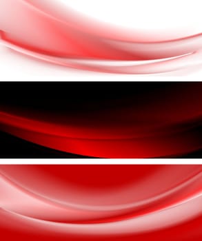 Bright and dark smooth vector waves banners