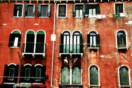 Old red house in Venice