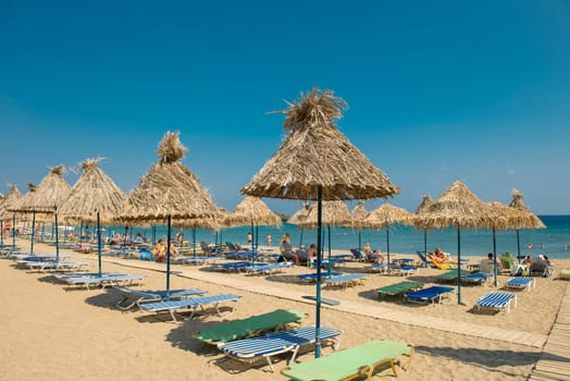 The palm beach of Vai is one of the largest attractions of the Mediterranean island of Crete. It features the largest natural palm forest in Europe, made up of Cretan Date Palm